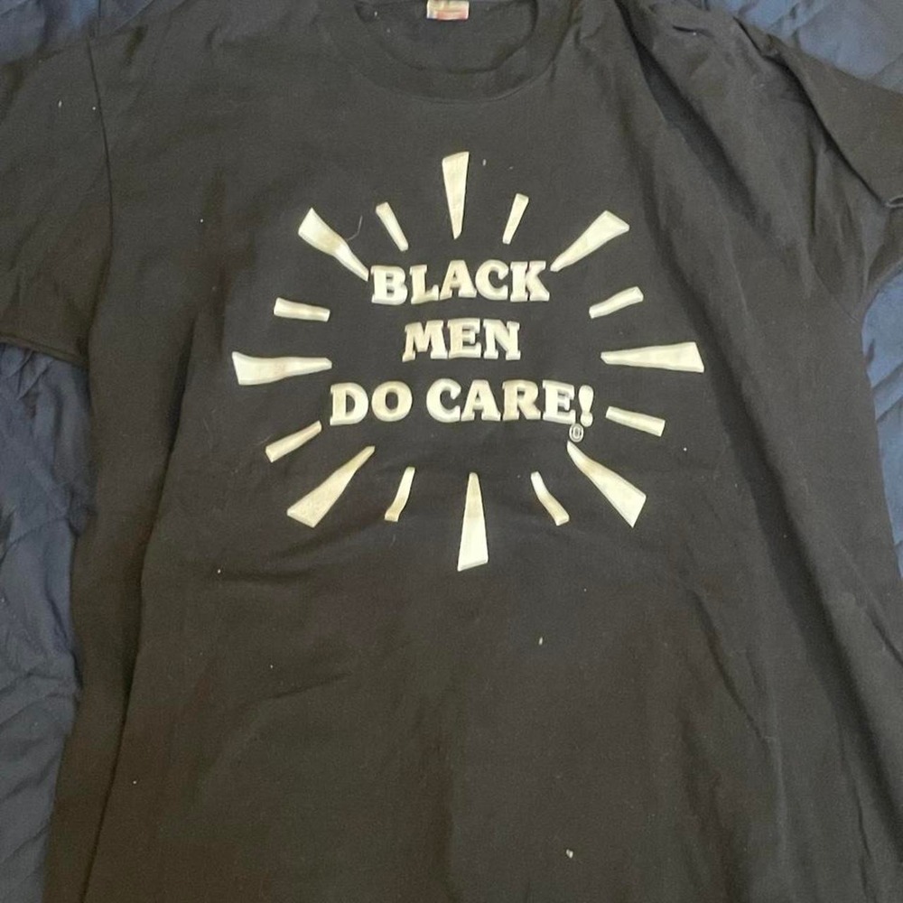 Vintage single stitch Fruit of the Loom cotton t-shirt Black men do care XL